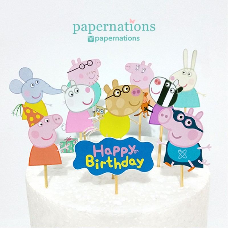 Peppa Pig Cupcake Toppers